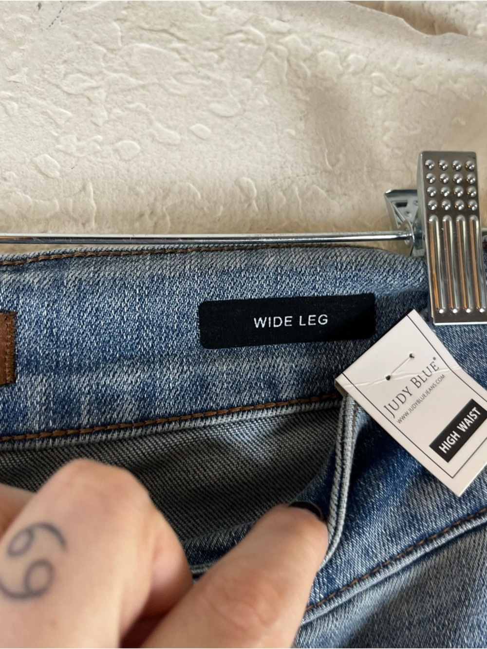 Judy Blue High Waist Double Button Wide Leg Jeans - Picture 14 of 15